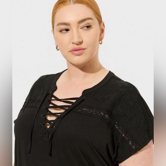 NWT Torrid Black Cotton Dolman Shirt sz 2X - Picture 2 of 12